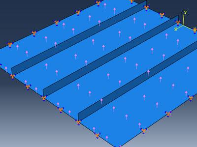 آموزش محاسبه تنش تسلیم صفحه تقویت شده تحت انفحار در آباکوس